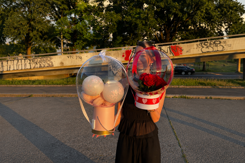 AirRose bobo balloon with rose